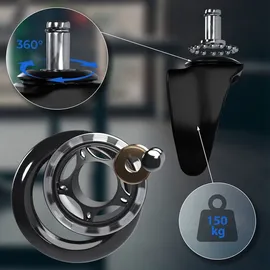 CLP 5er Set Hartbodenrollen schwarz