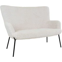 Glasgow Sofa 2 Personen Lammfell Imitat, weiß.