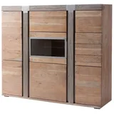 Massivmoebel24 - Highboard Akazie 160x45x142 beige lackiert Amsterdam 107