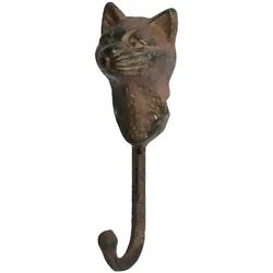 Wandgarderobe Gusseisen Antik Rostlook Katze mit 1 Haken