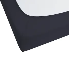 Beliani Spannbettlaken JANBU Baumwolle 200 x 200 cm Schwarz
