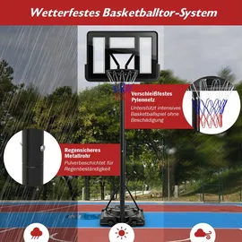 Costway Basketballkorb 170-305 cm Schwarz