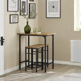 SoBuy Bartisch Set 3-teilig 80 x 50 x 87 cm Braun