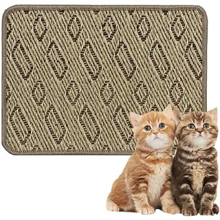 Sertay Sisal Katze Kratzpad, Sisalmatte Teppich, Rutschfester Katzenkratzer, Rechteckiges, Reines Sisal,Gummisohle, Wird Zum Schutz Von Teppichen Und Sofas Verwendet(40 * 60cm)