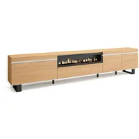 SKRAUT HOME TV-Schrank, Lowboard, für großformatiges tv, Elektrokamin., Industriedesign,