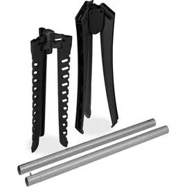 Relaxdays Bügelwäscheständer klappbar, Camping, Balkon, platzsparender Wäschestandtrockner, HxD:129x62 cm, schwarz-grau