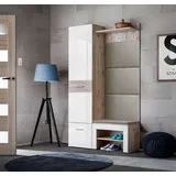 99rooms Garderoben-Set Gusta X, (Set (3-St), Garderobenset), Paneel, Sitzbank mit Kissen, Schrank, gepolstert