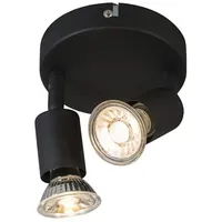 QAZQA Industrial Spot schwarz kippbar rund - Jeany 2