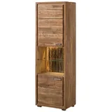 Massivmoebel24 Vitrine Akazie 58x40x180 natur lackiert BARK #102