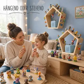BABY VIVO Kinderregal Fünfeck aus Holz für Toniebox mit magnetischer Aufbewahrung für über 68 Tonies