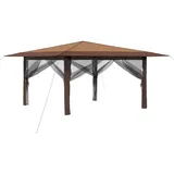 vidaXL Pavillon 4 x 4 m inkl. 4 Seitenteile Beige/Braun