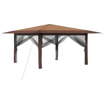 vidaXL Pavillon 4 x 4 m inkl. 4 Seitenteile Beige/Braun