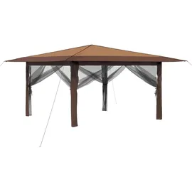 vidaXL Pavillon 4 x 4 m inkl. 4 Seitenteile Beige/Braun