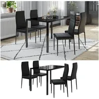 Vicco "Grand Metall", moderne Essgruppe mit Esszimmertisch und 4