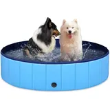 EONPOW Faltbarer Hundepool 120x30cm - Großes PVC Planschbecken für Hunde,Rutschfestes Schwimmbad,Klappbare Hund Planschbecken