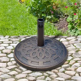 Outsunny Schirmständer Braun Stahl 48,5 x 48,5 cm Braun