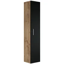 Badplaats Pluto Badezimmerschrank 30 x 30 x 150 cm Kastanien/Eiche Schwarz