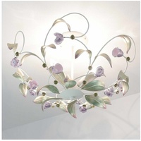Licht-Erlebnisse verspielte Deckenleuchte Weiß Rosa Floraler Stil aus Metall Glas Küche Esszimmer Lampe Leuchte innen
