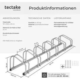 Tectake Fahrradständer Silber