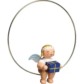 Wendt & Kühn Christbaumengel im Ring mit Geschenk 6,5 cm bunt