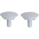 Set mit 2 Edelstahl-Küchenarmatur-Abdeckkappen, Metallstopfen (weiß)