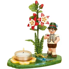 Hubrig Volkskunst Zschorlau Erzgebirge Lichterhalter Junge 17 cm bunt