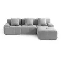 MILYsofa Ecksofa, Grau, Textil, 3-Sitzer, Füllung: Viskoelastischer Kern,Komfortschaum,Viskoelastischer Kern, einzeln stellbar, 260x190 cm, Reach, DIN EN 1021-1, Wohnzimmer, Sofas & Couches, Wohnlandschaften, Ecksofas