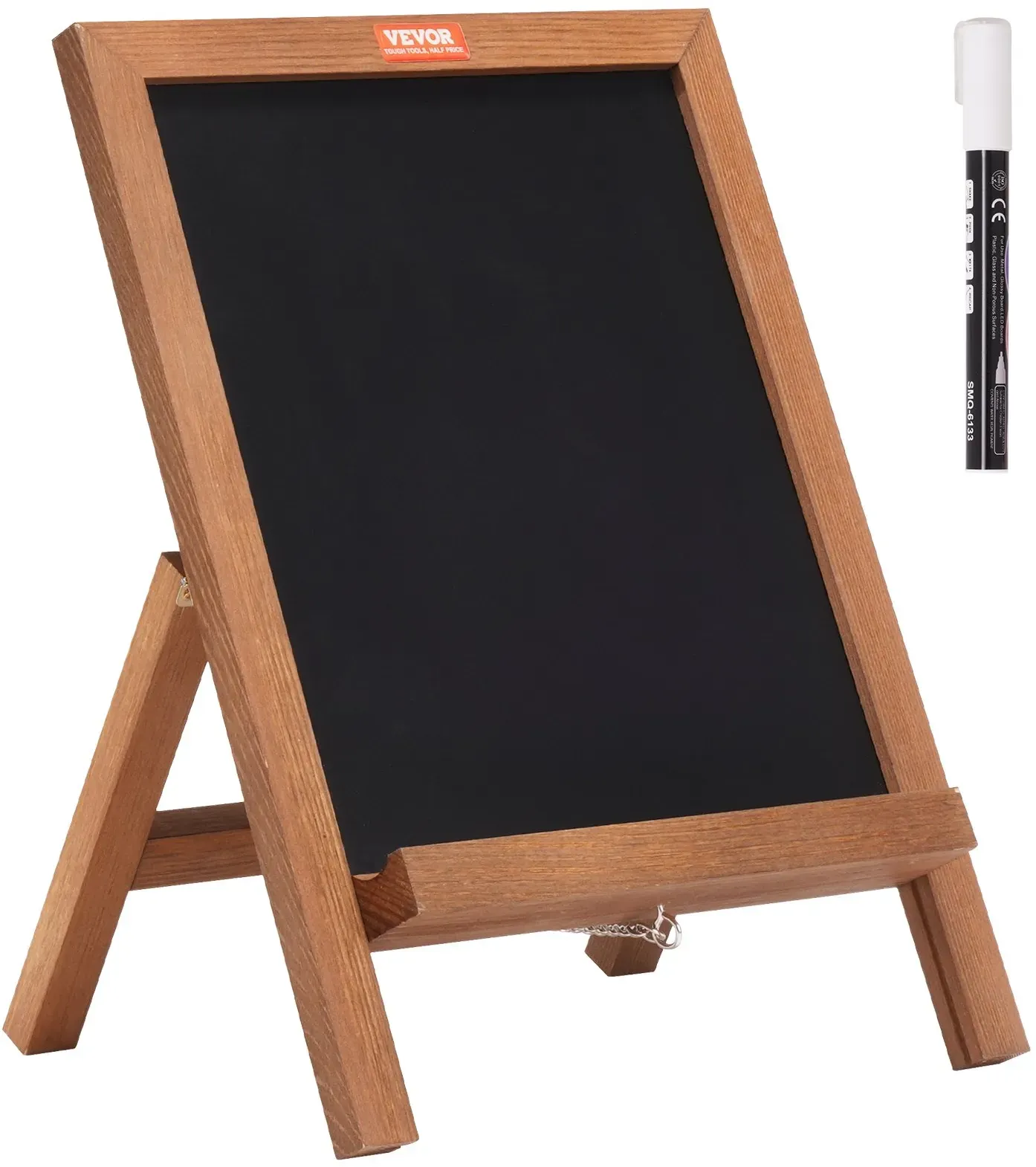VEVOR Kundenstopper Werbeaufsteller mit Holzrahmen 25,4 x 35,6 cm, Werbetafel Aufsteller 214 x 256 mm Speisetafel Braun inkl. 1 Flüssigkreidemarker zum Schreiben mit Kreide für Restaurants, Bars usw.