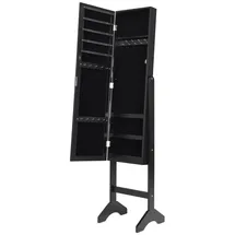 Costway Schmuckschrank mit Spiegel Schwarz