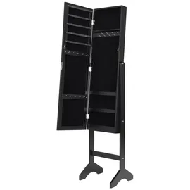 Costway Schmuckschrank mit Spiegel Schwarz