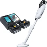 Makita DCL 281 FRFW Akku Staubsauger 18 V weiß Brushless + 2x Akku 3,0 Ah + Ladegerät