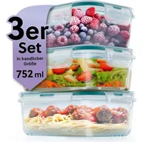 GOURMETmaxx Glas-Frischhaltedosen Klick-it - 725 ml - Transparent