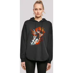 Kapuzenpullover F4NT4STIC "Basketball Splash Sport Oversize Hoodie", Damen, Gr. L, schwarz, Obermaterial: 100% Baumwolle, casual, oversize, Langarm, Pullover, Print