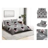 vidaXL Bettwäsche-Set Grau 240 x 220 cm