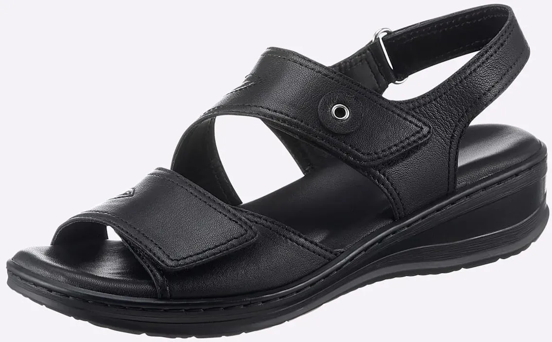 Sandalette, Damen, Gr. 37, schwarz, Glattleder, Schuhe Sandalette