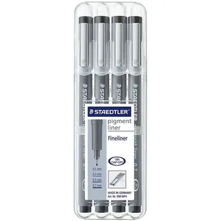 Staedtler Pigmentliner 308 schwarz, sortiert, 4er-Set (308 WP4)