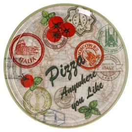 Mambocat 4er Set Pizzateller Charme Red + Charme grün - rot Ø Moskau grün - 33cm - 04018#ZCHAR + 04018#ZCHAV