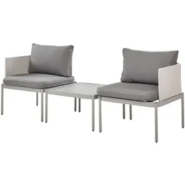 Beliani Lounge-Set 3-tlg. Grau