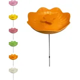 Klocke Dekorationsbedarf Vogeltränke Vogelbad Gartenstecker Ø20cm Schmetterling - 6 Farben zur Wahl (Orange, ⌀ 20 cm)