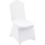 Vevor 12 Stück, weiß, Stuhlhussen aus Elastischem Spandex, Universell Passender Stuhlbezug, Abnehmbare & Waschbare Schonbezüge, für Hochzeiten, Feiertage, Bankette, Partys, Feiern, Essen