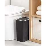 Baffect Push Kitchen Bin mit Deckel, Kunststoff Mülleimer Mülltonne Eimer Schwarz Mülleimer mit Top für Küche Badezimmer Schlafzimmer Wohnzimmer büro 8L(schwarz)