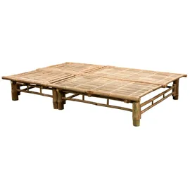 vidaXL 2-Personen-Sonnenliege mit Auflagen 130 x 0 x 20 cm Cremeweiß