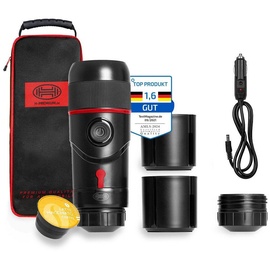 Heyner Reisekaffeemaschine Auto Espressomaschine tragbar Reisekaffeemaschine mit extra Becher 12V rot|schwarz