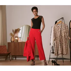 Tchibo - Weite Hose - Damen - Gr. 36 - rot