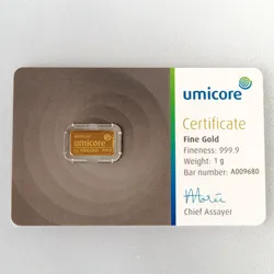 Goldbarren 1g UMICORE/Blister m. Zertifikat