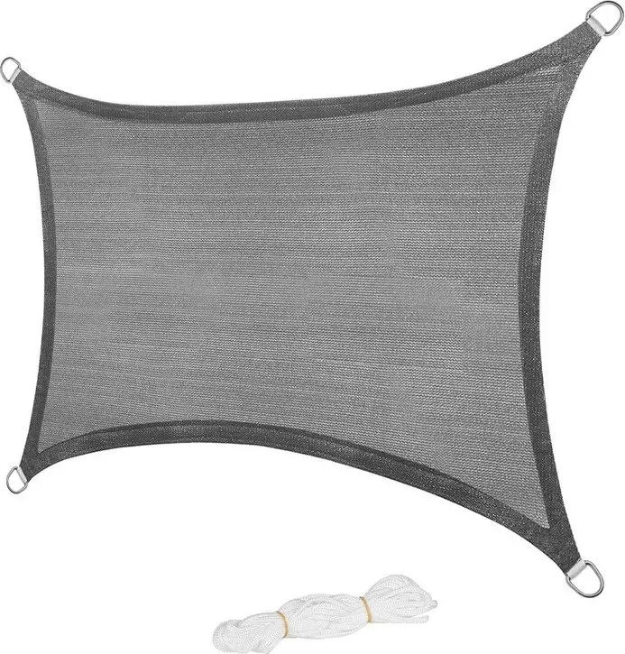 Laneetal Rechteckiges Sonnensegel UV-Schutz Atmungsaktiv Langlebig für Garten Außenbereiche HDPE 4 x 6 m Sandfarbe