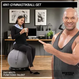 MIWEBA Gymnastikball Grau 65 cm