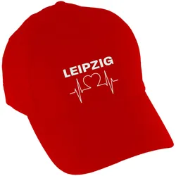 multifanshop Baseballcap - Leipzig - Herzschlag - Druck weiß - Mütze