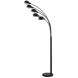 LINDBY Stehleuchte 'Jewa' Schwarz Metall 5-flg., E14)