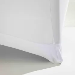 Oviala Business Elastische Hussentischdecke für runden Tisch 150cm weiß